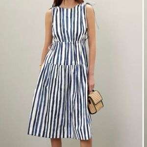 Striped Blue and White Women's Dress, Marie Oliver